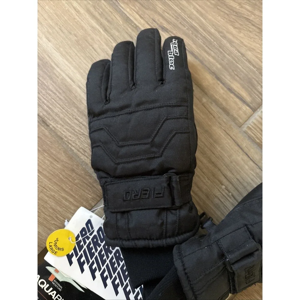 Genuine Fiero Dri-Max Waterproof Youth Black Size Juniors Black Winter Gloves